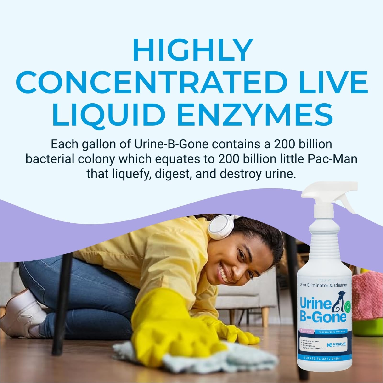 KINZUA Urine B-Gone used in drains and toilets to neutralize smells