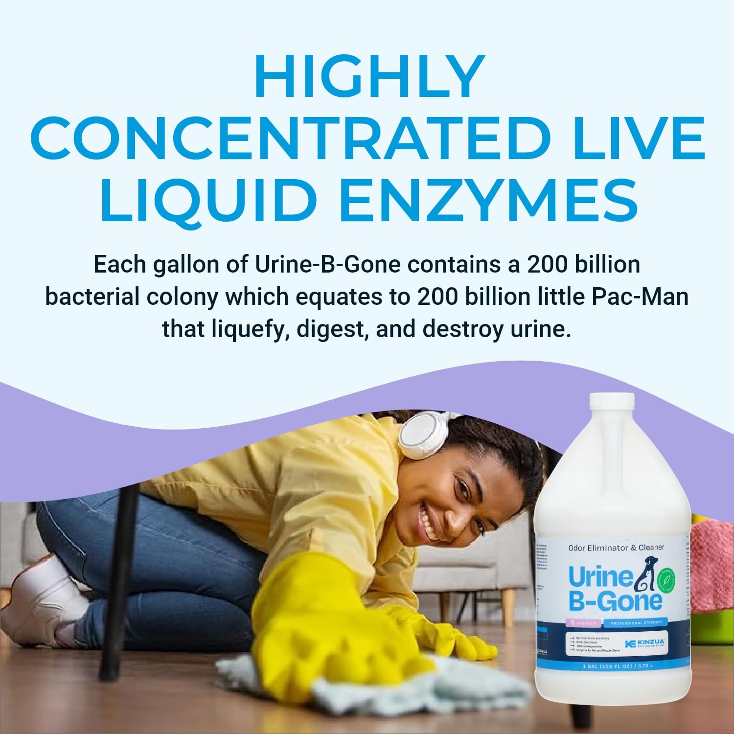 KINZUA ENVIRONMENTAL Urine B-Gone tackles drains and toilets to reduce persistent smells.