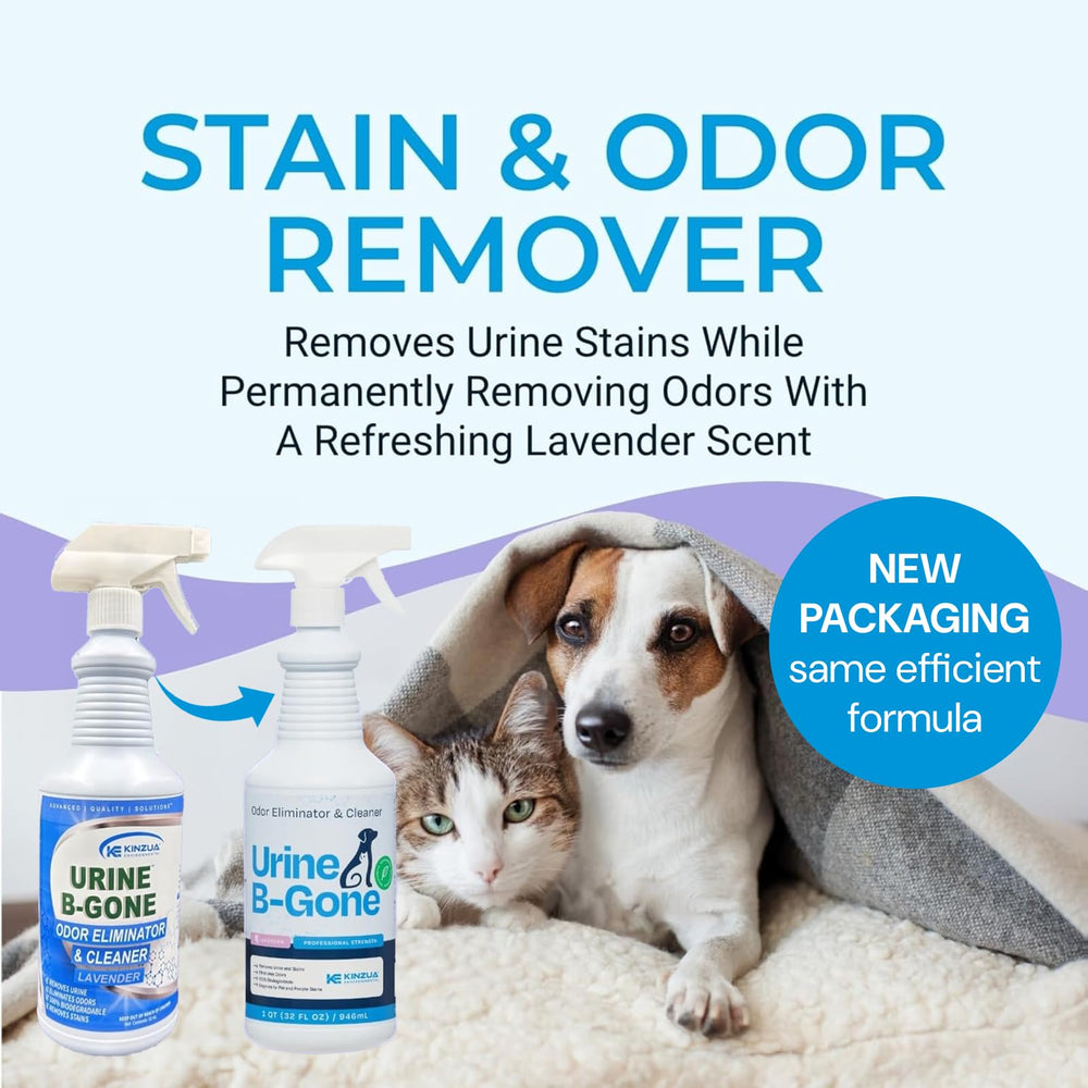 KINZUA Urine B-Gone enzyme action graphic showing deep cleaning