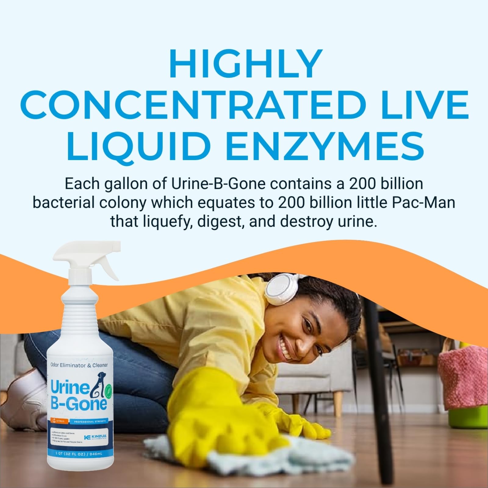 KINZUA ENVIRONMENTAL urine-b-gone surface cleanup: versatile cleaner for drains, toilets, and more.