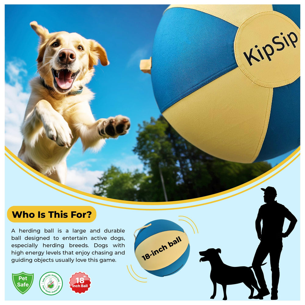 KipSip Herding Ball floating in water during outdoor play
