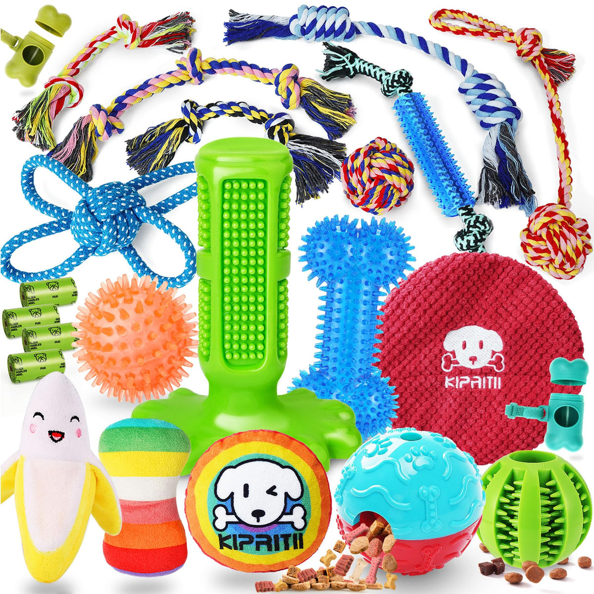 KIPRITII rope toys—durable chew and fetch for puppies.