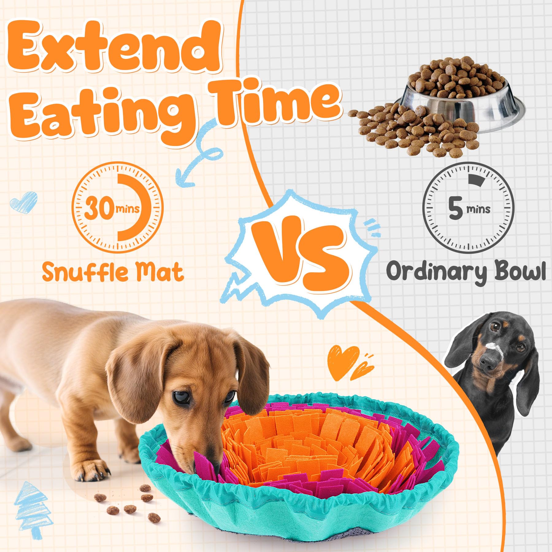 KIPRITII dog feeding set brush keeps mats clean and hygienic