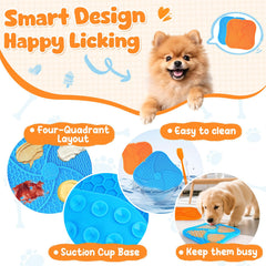 KIPRITII dog feeding set silicone scraper helps spread treats cleanly after meals