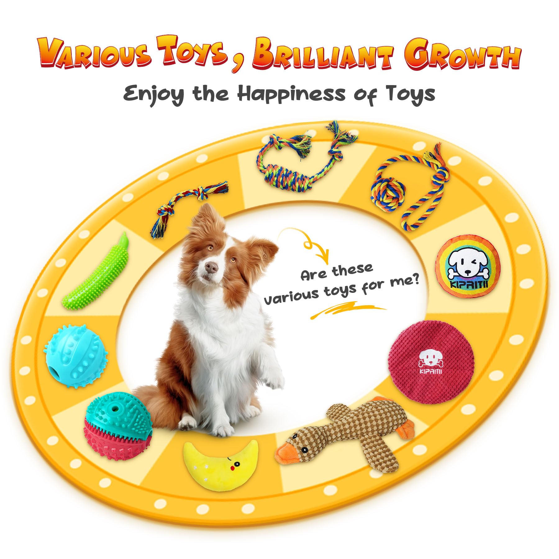 KIPRITII Plush Toys with Sounds engage puppies during bonding play.
