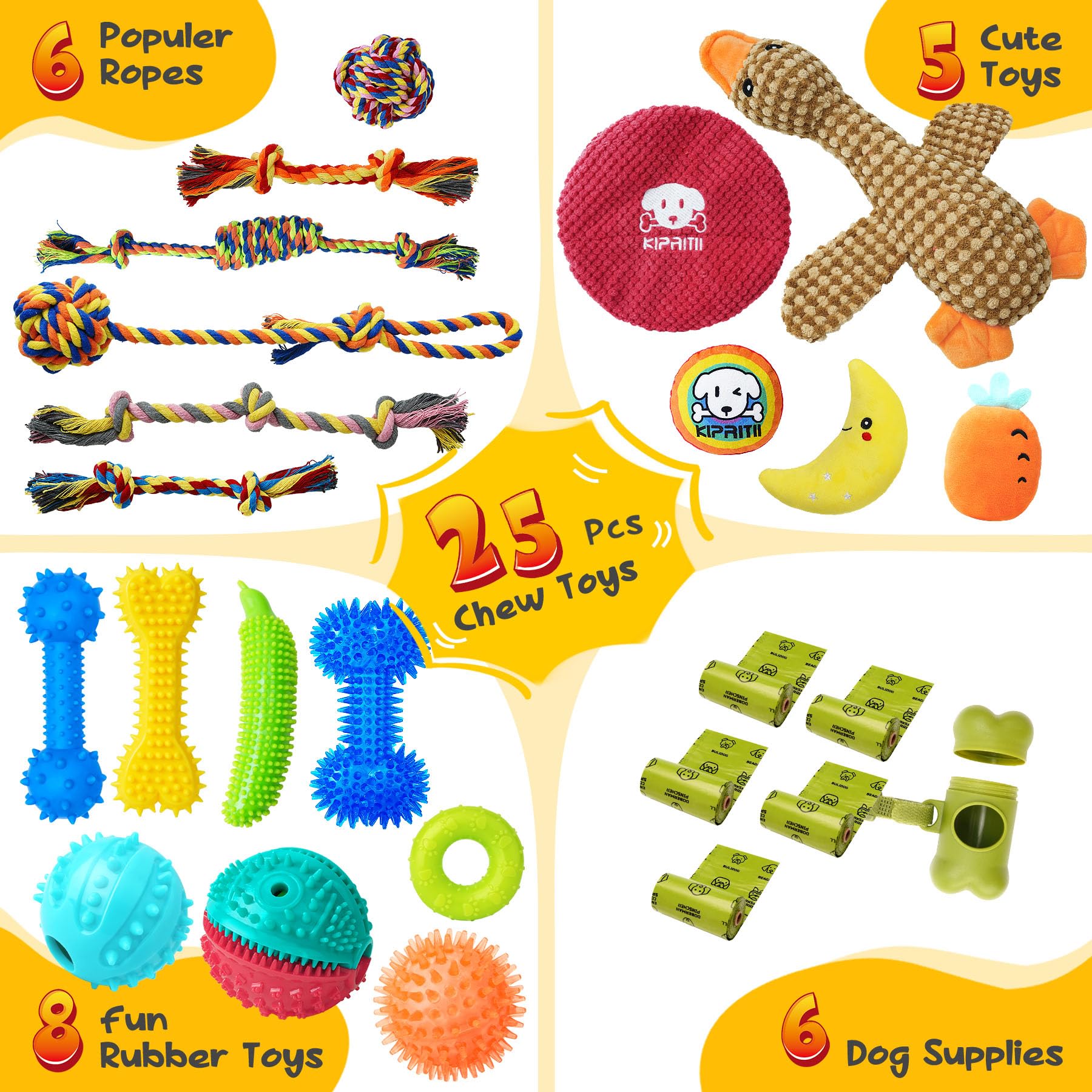 KIPRITII Rope Toys close-up highlighting interactive play.
