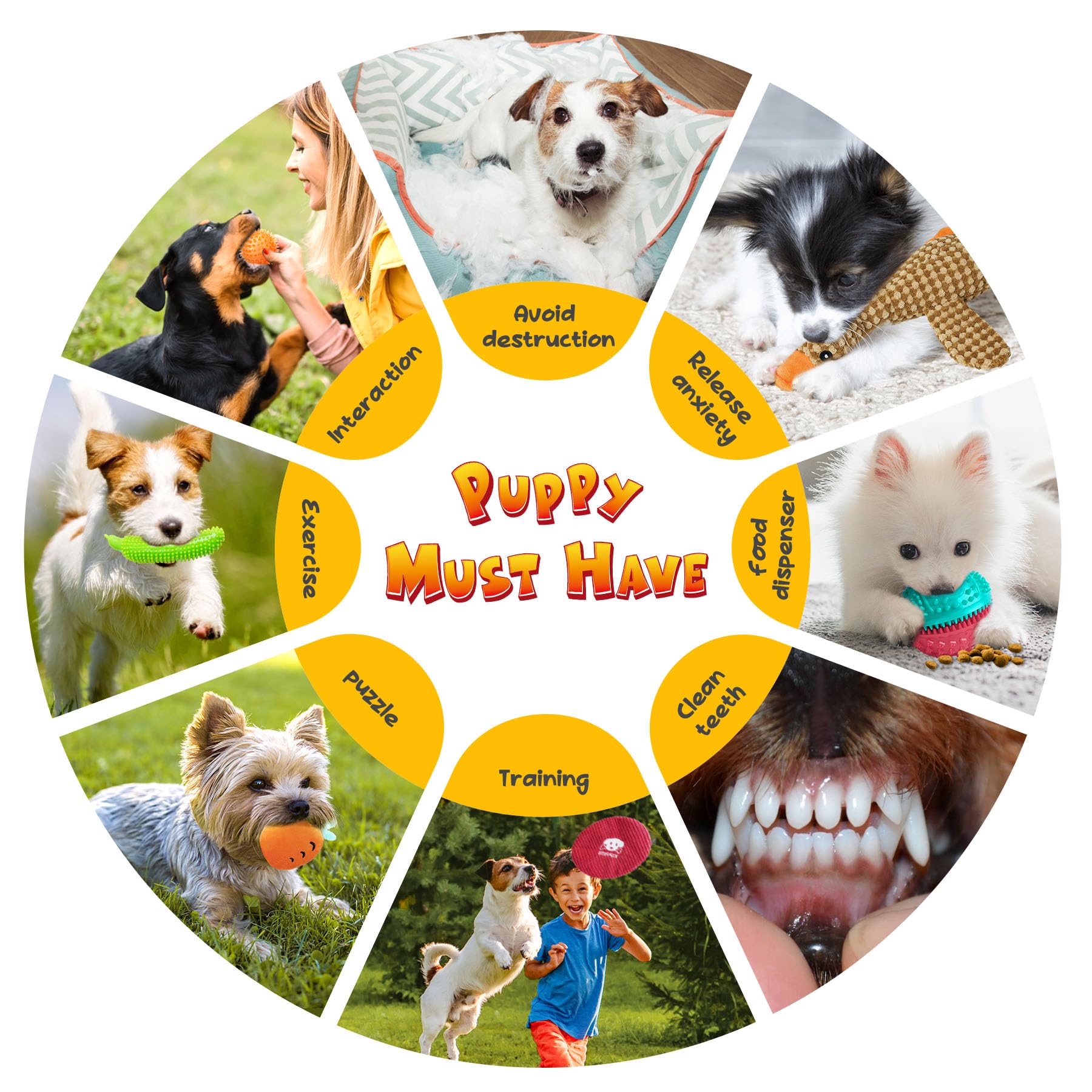 KIPRITII Rubber Teethers provide teething relief for puppies.