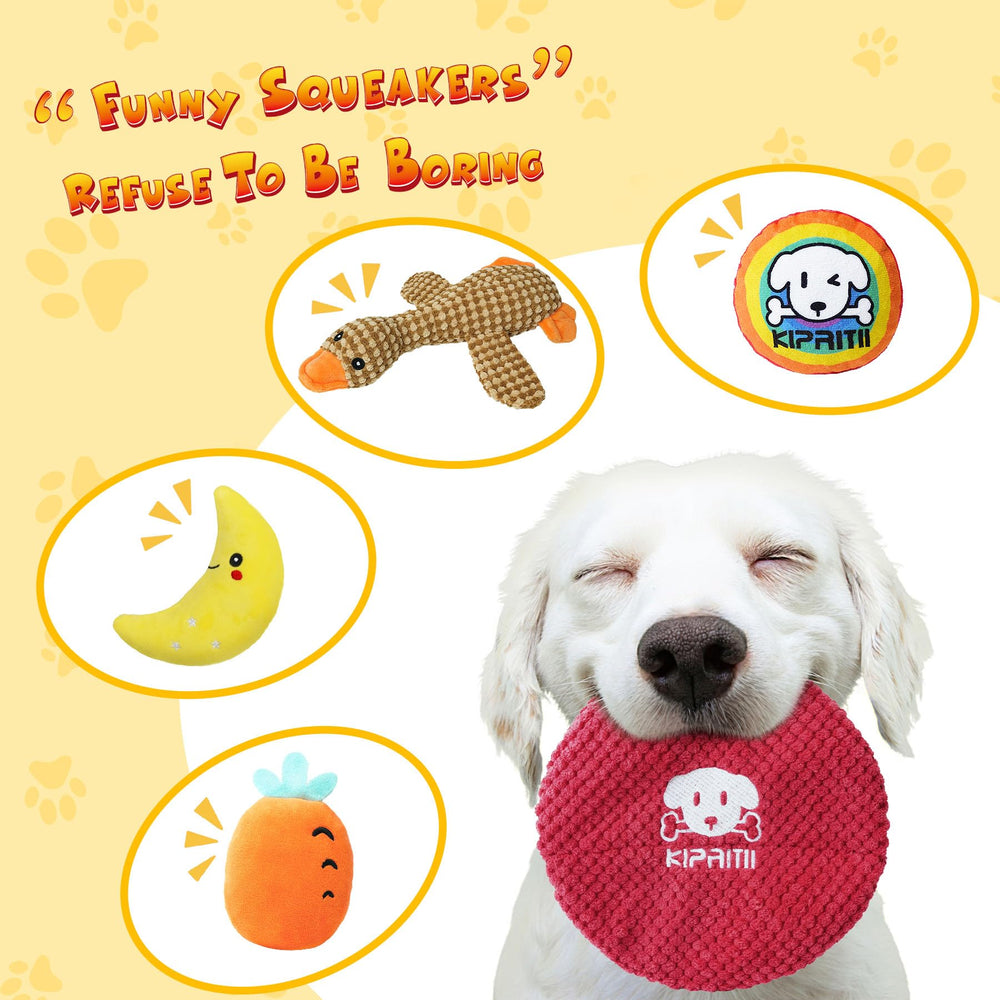 KIPRITII Squeaky Toys image inviting attention and interactive games.