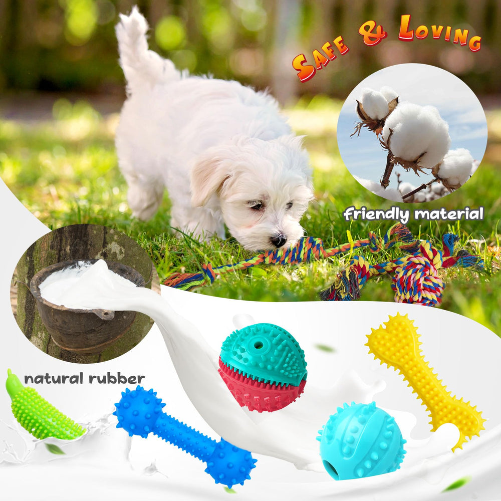 KIPRITII Treat Balls and Squeaky Toys for mental stimulation.