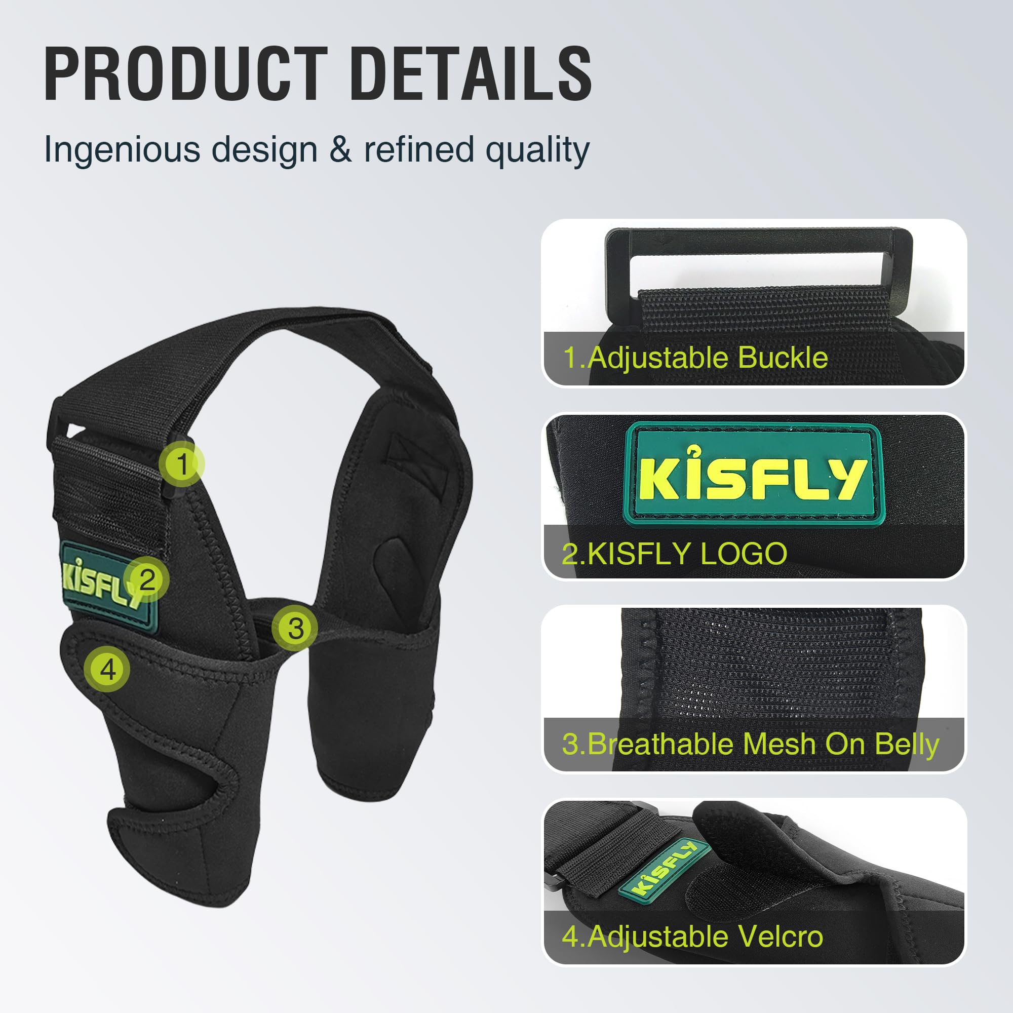 KISFLY dog elbow brace material closeup emphasizes breathable fabric and durability