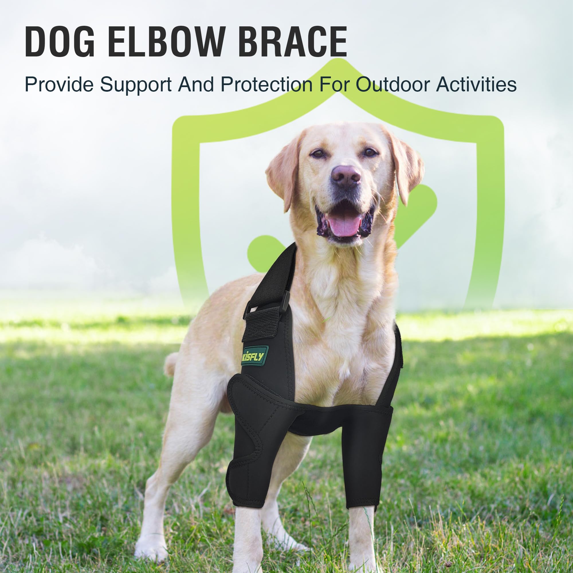 KISFLY dog shoulder brace back view illustrating ergonomic design