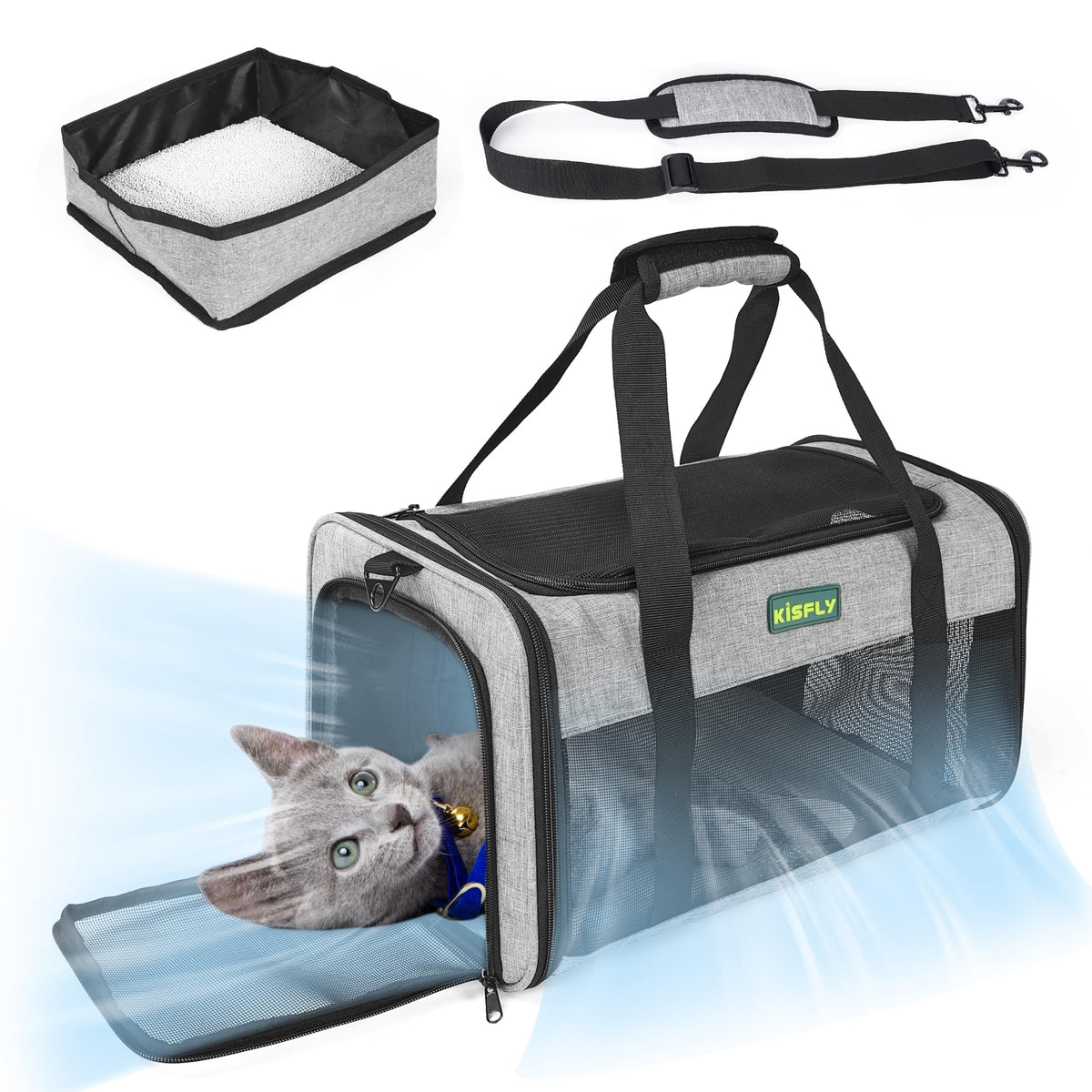 KISFLY TSA-approved pet carrier cabin-front-view travel-friendly for small pets