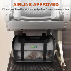 KISFLY pet carrier litter-box interior keeps travel tidy