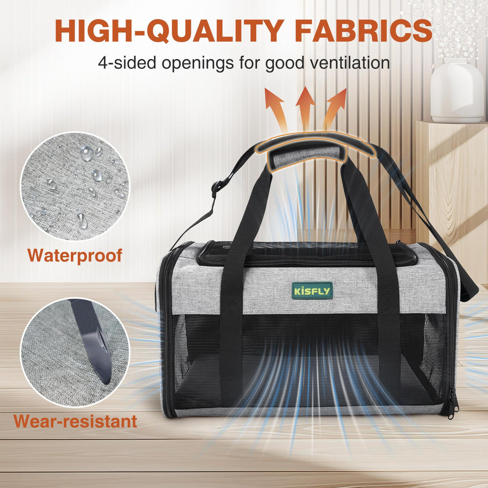 KISFLY TSA-approved pet carrier top-open-access for easy pet access