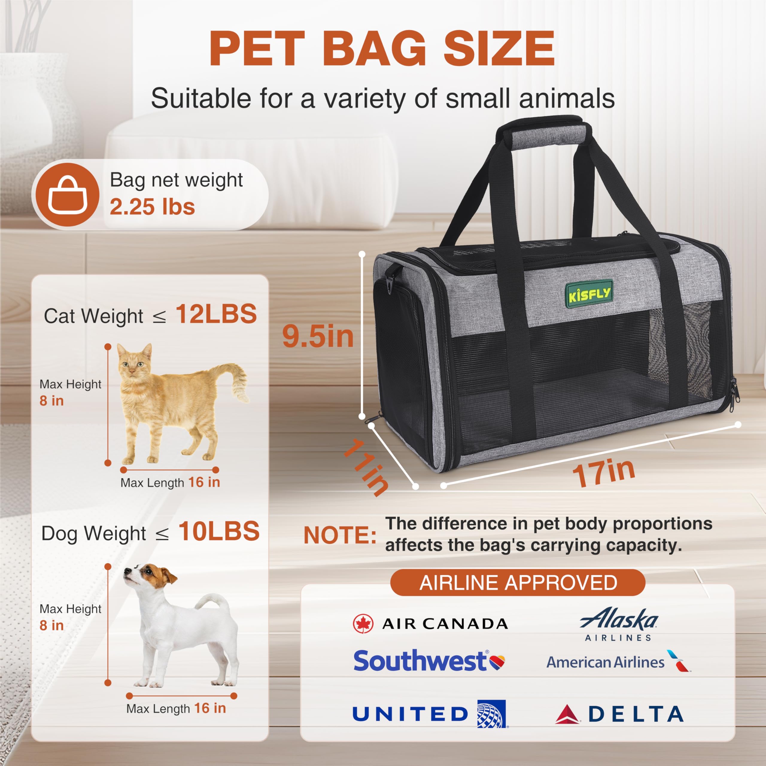 KISFLY waterproof-oxford fabric carrier durability and easy cleaning