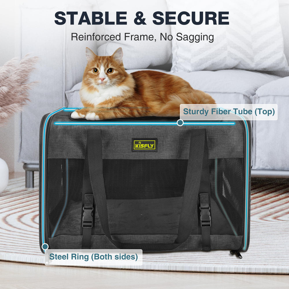 KISFLY waterproof Oxford fabric carrier with removable cushion for quick cleaning.