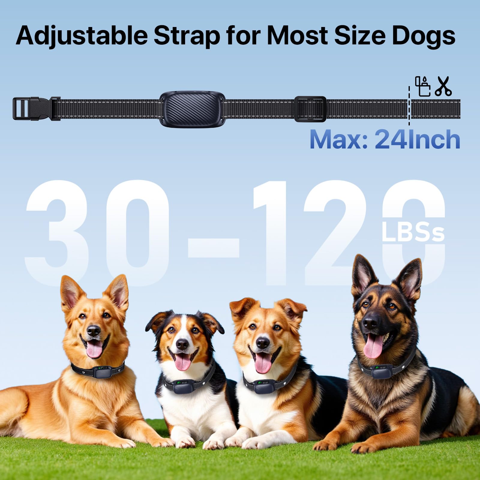 KISMIGER bark collar safety-off indicator enables quick reset during training.