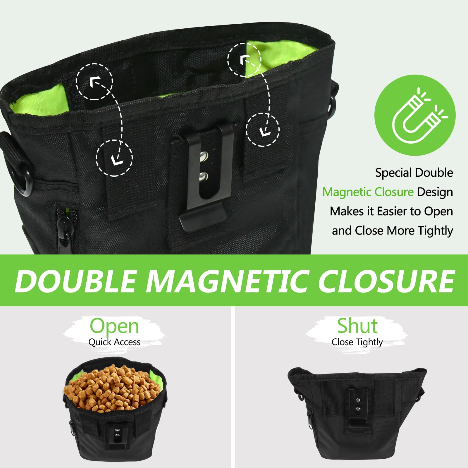 Kissleaf dog treat pouch built-in poop bag dispenser for tidy outings.