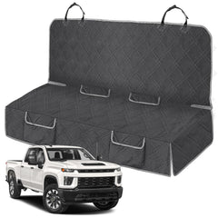 Kistrba dog car seat cover on a full-size truck protects seats from hair and dirt.
