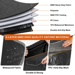 Kistrba heavy-duty 600D fabric resists tears for lasting protection.