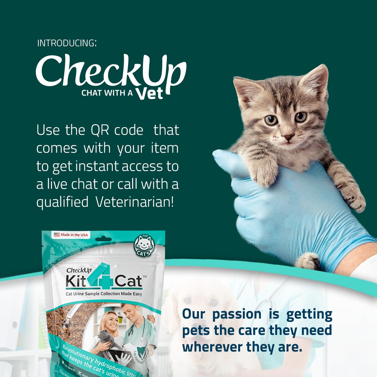 KIT4CAT non-invasive urine collection promotes stress-free home checks.