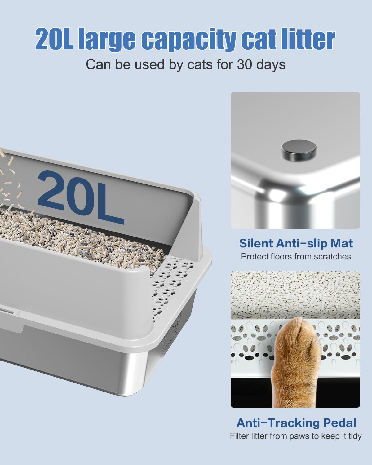 KITCATY 2PACK XL scoop and wall-mounted holder included for easy cleanup