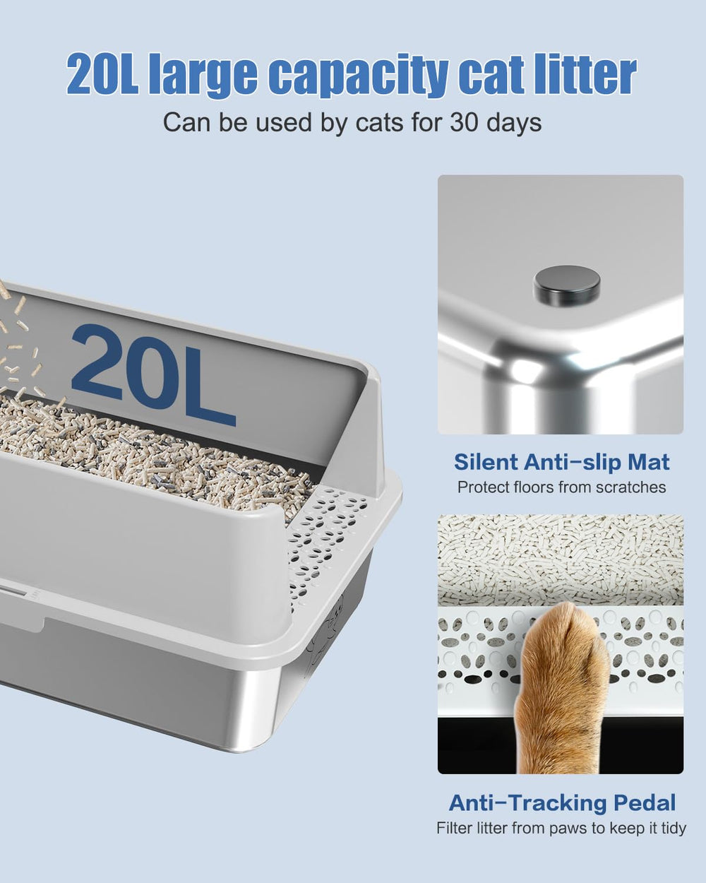 KITCATY 2PACK XL scoop and wall-mounted holder included for easy cleanup