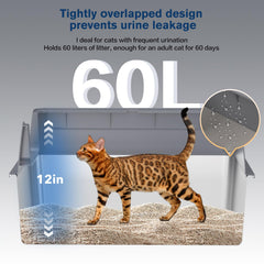 KITCATY stainless steel litter box leak-proof design reduces spills