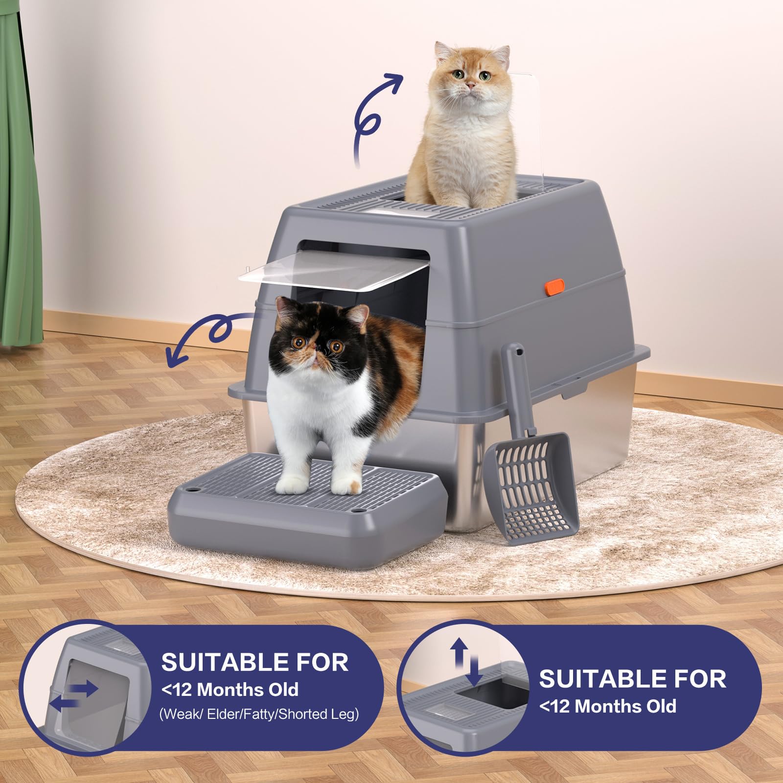 KITCATY easy-clean surface resists odors with quick wipe-down and rinse.