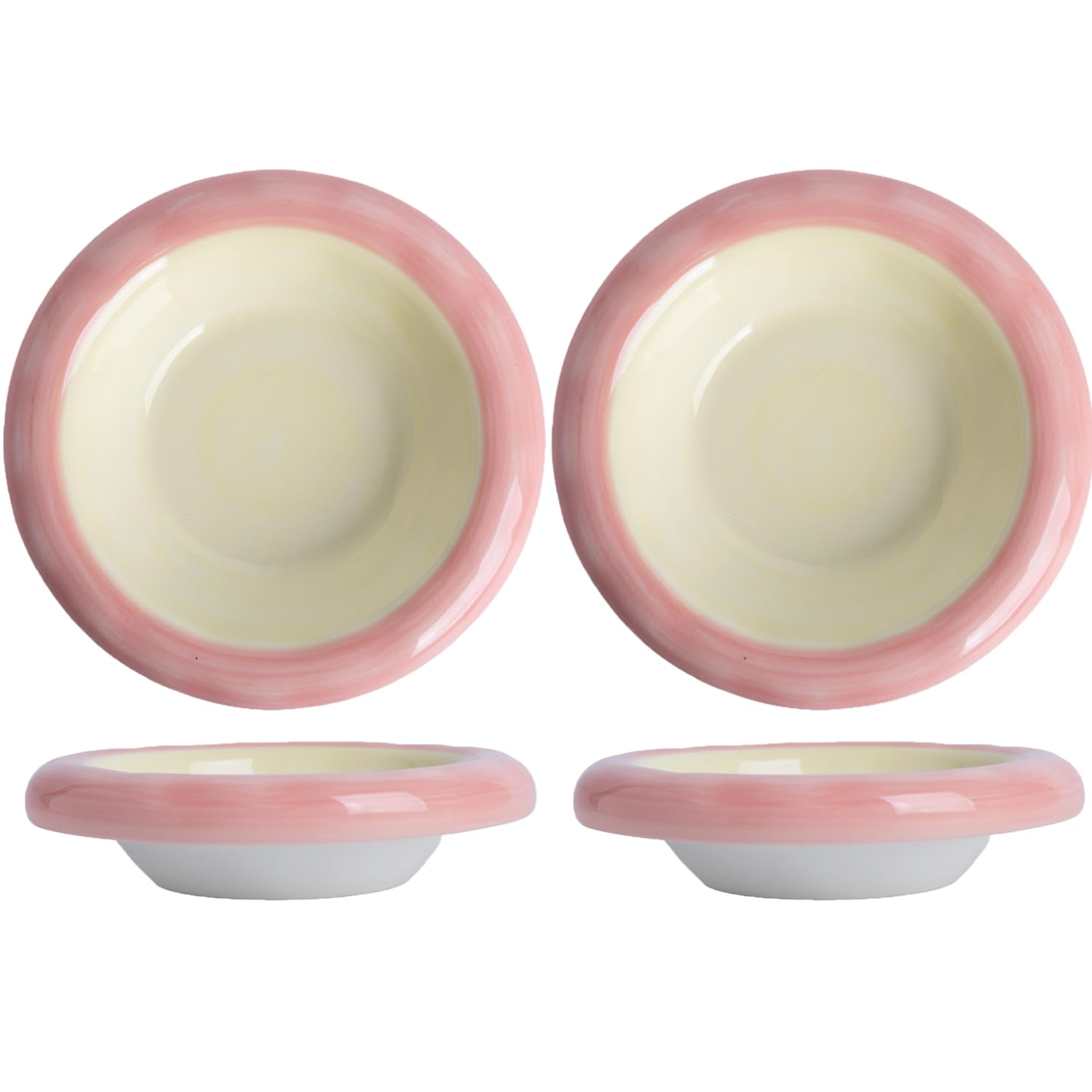 KITCHENLESTAR ceramic cat bowl yellow angled view highlights compact 6 oz capacity for meals.