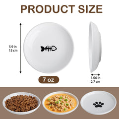 KITCHENLESTAR cat bowl set 6 side view highlights wide whisker friendly design