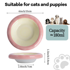 KITCHENLESTAR ceramic cat bowl dishwasher-safe label for easy cleanup after meals.