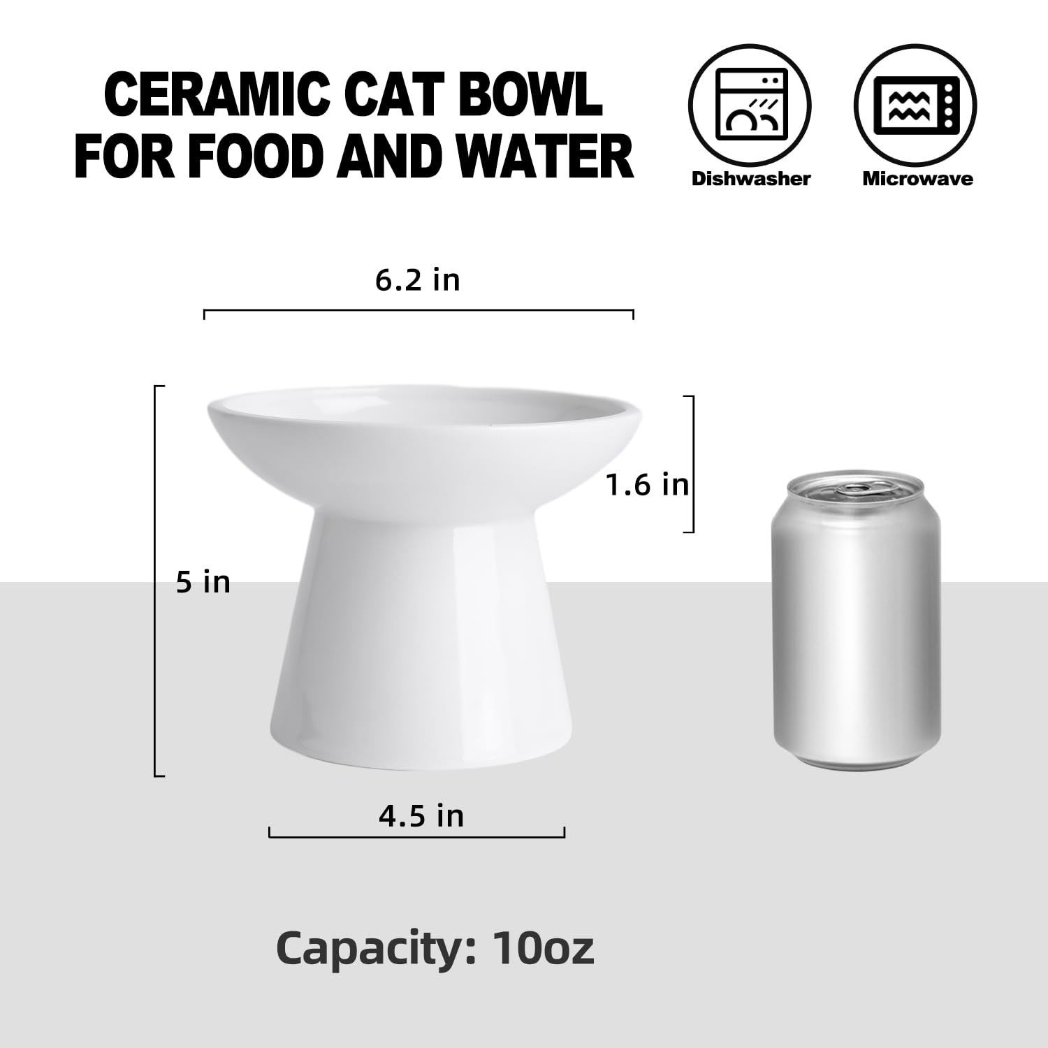 KITCHENLESTAR ceramic cat dish shows whisker-friendly edge to reduce spills.