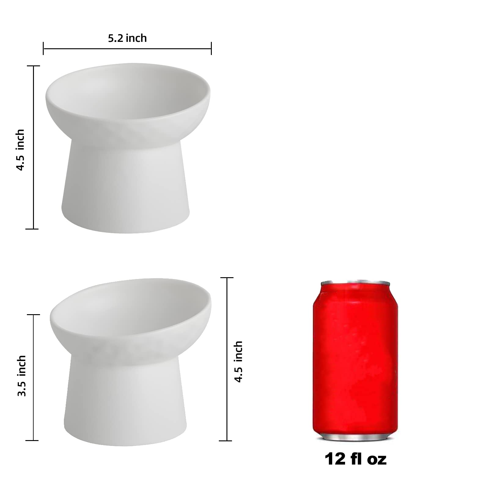 KITCHENLESTAR tazon ceramico inclinado, ergonico para gato
