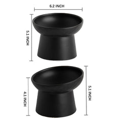 KITCHENLESTAR elevated cat bowl backflow-6inch for comfortable feeding position.