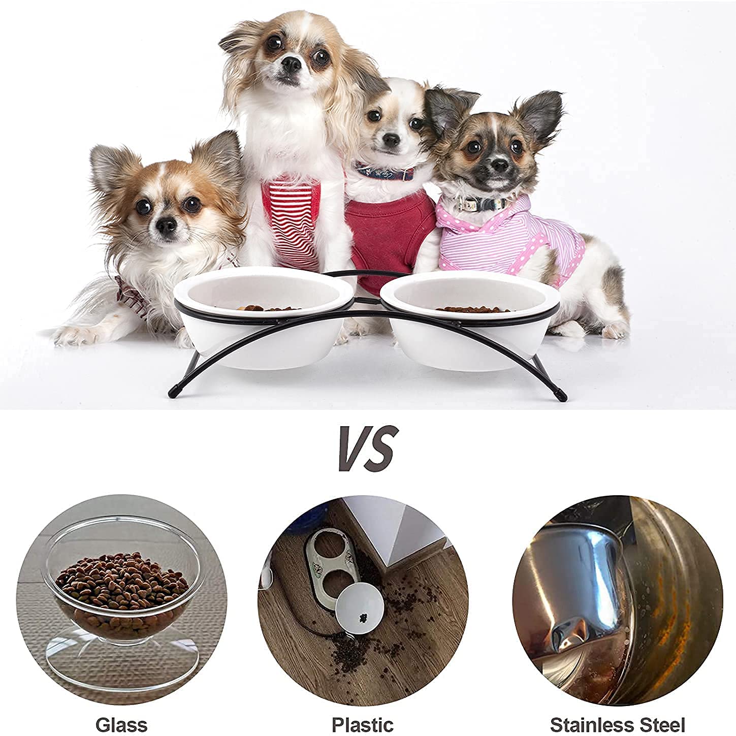 KitchenLeStar lead-free glazed ceramic bowls with durable finish.