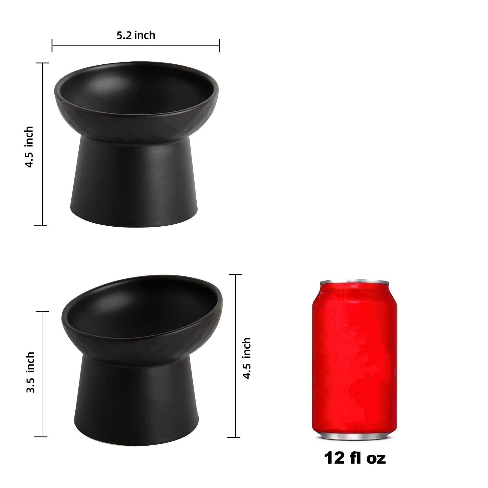 KITCHENLESTAR tazon-gato ceramica base-pesada brinda estabilidad durante la comida.