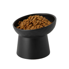 KITCHENLESTAR tazon-gato ceramica inclinada 15 grados mejora comodidad al comer.