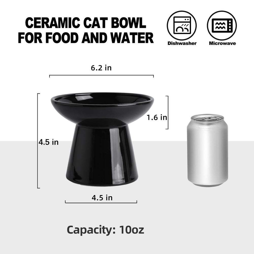 KITCHENLESTAR whisker-friendly wide bowl aids big cats during meals.