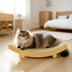 KitchMingle sisal scratching post provides a durable outlet for indoor cat scratching.