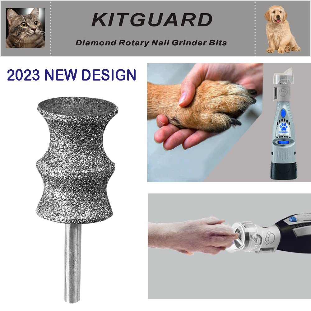 KITGUARD Diamond Dremel dog nail bits ideal for pets over 20 lbs nails