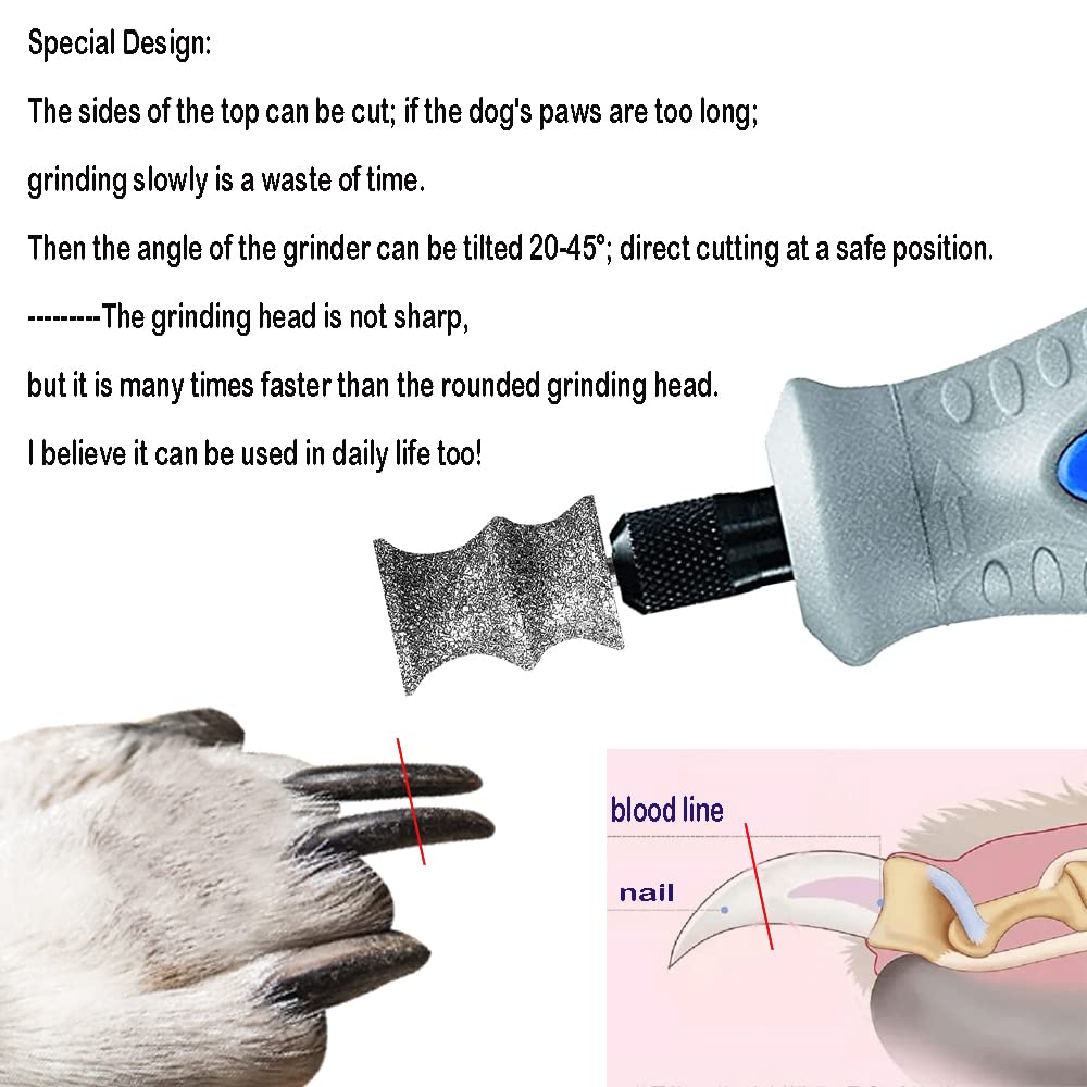 KITGUARD Diamond Dremel dog nail bits tapered arc for smooth trimming