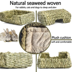 KitKni Natural Seaweed Pet Bed four woven balls for interactive play