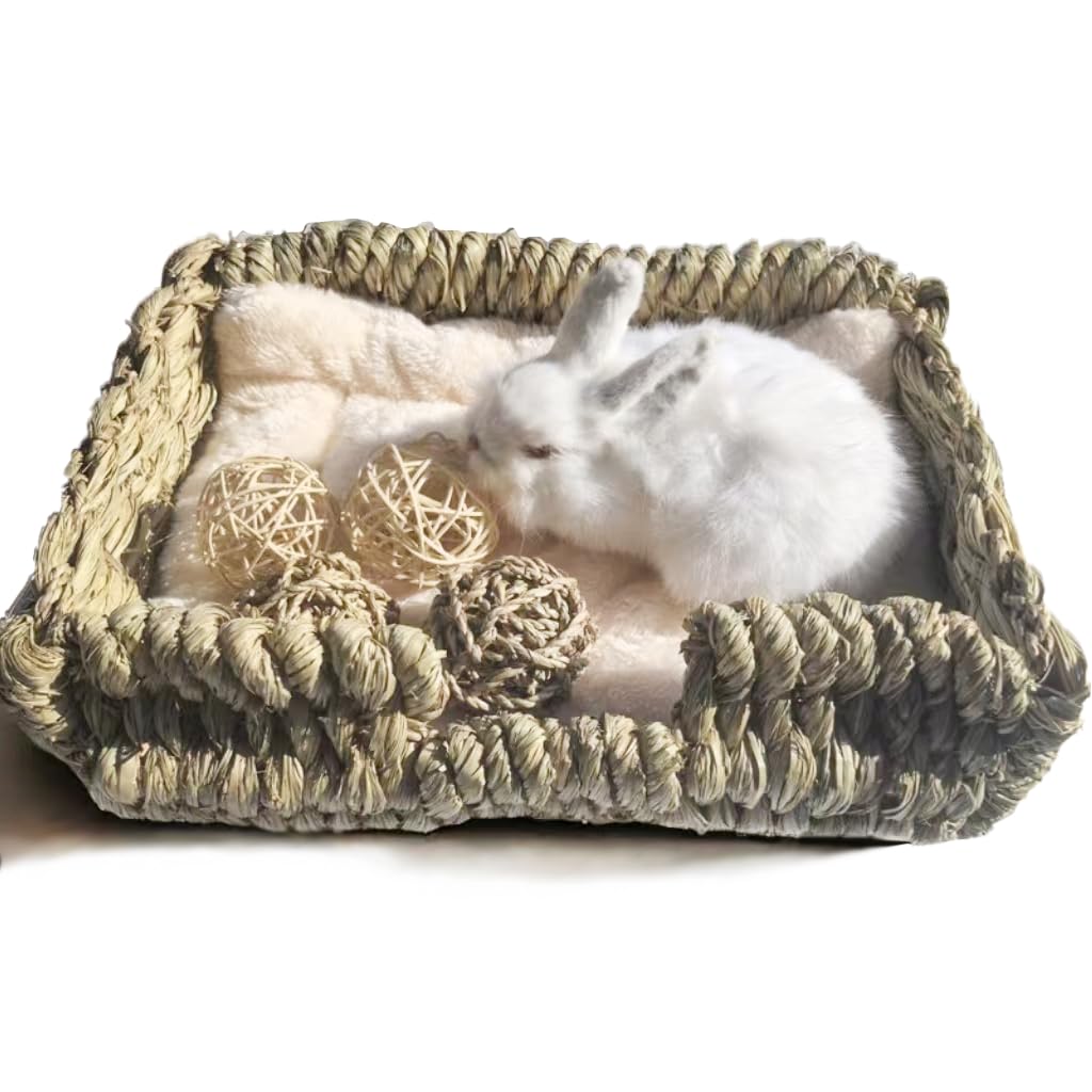 KitKni Natural Seaweed Pet Bed front view shows cozy den for small pets