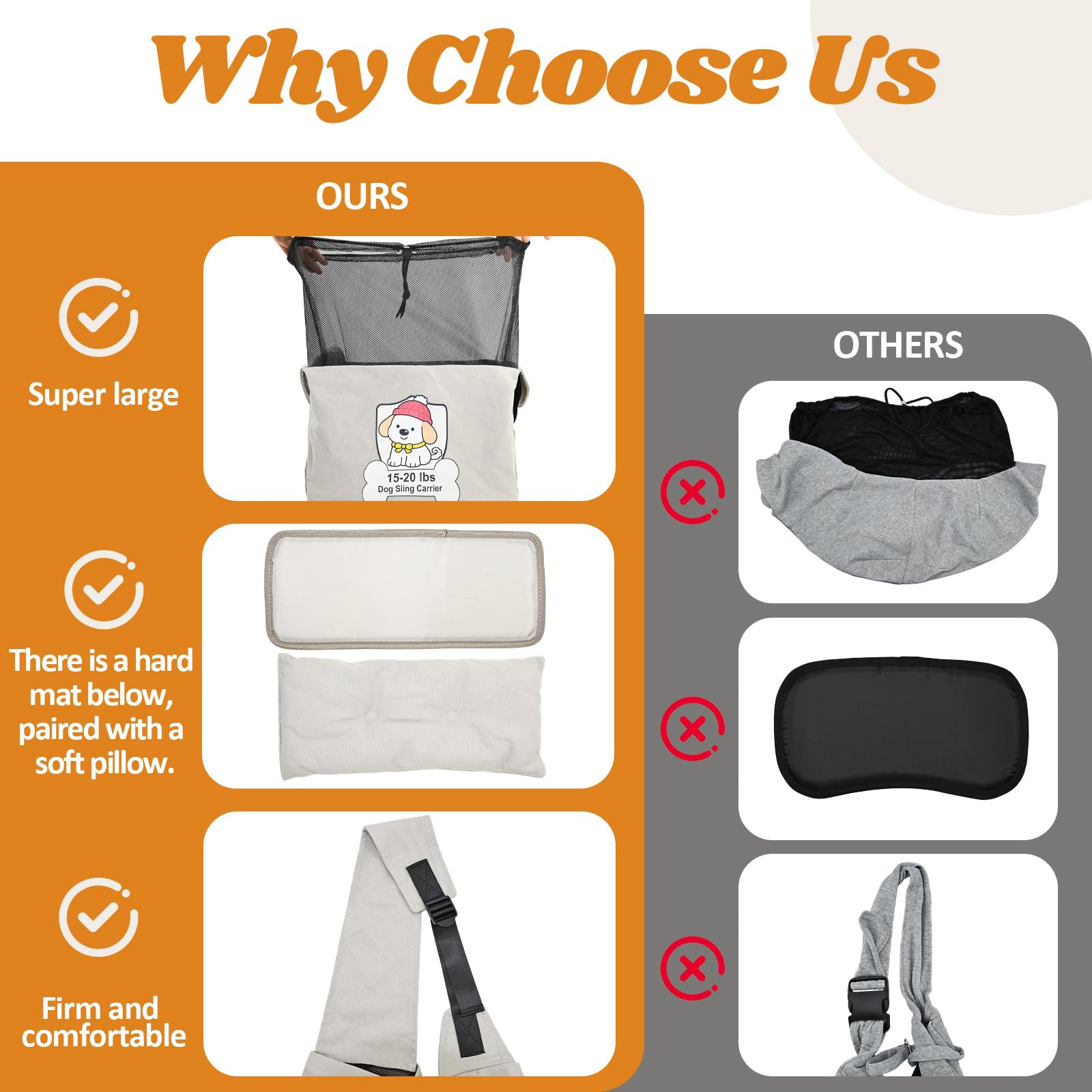 Kitliog Dog Sling Carrier washable fabric for quick cleanup after muddy paws.
