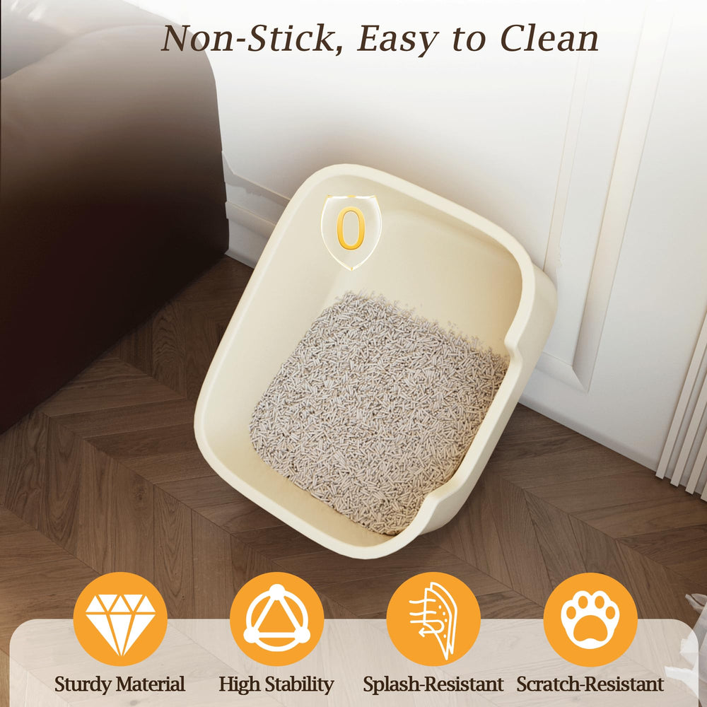 Kittenhood creamy white litter box offers durability and a clean, stylish look