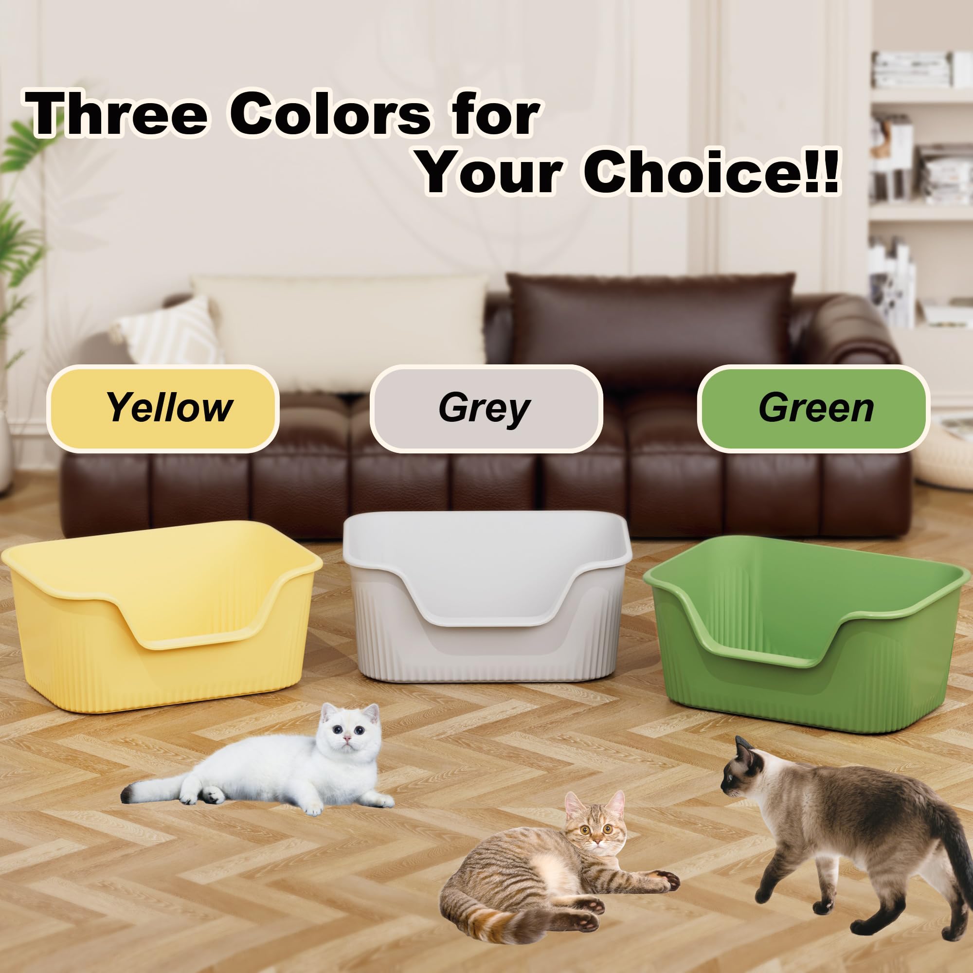 Kittenhood large cat litter box anti-splash leak-proof design reduces mess