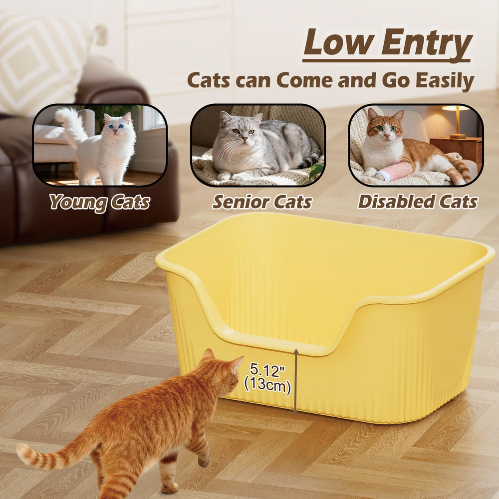 Kittenhood large cat litter box side view highlights roomy interior