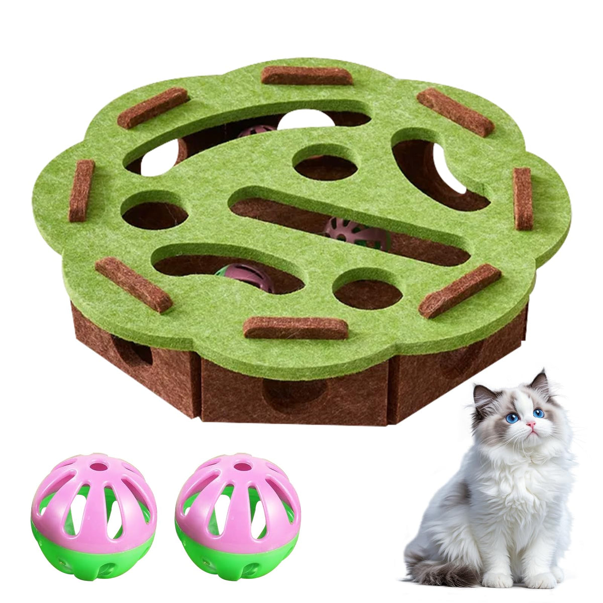 Kittern Cat Scratch Puzzle Enrichment Box lid view showing safe, durable design for cats