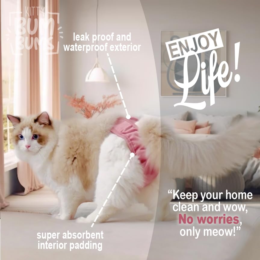 Kitty BumBums inner-layer breathable fabric keeps your cat dry and comfortable.